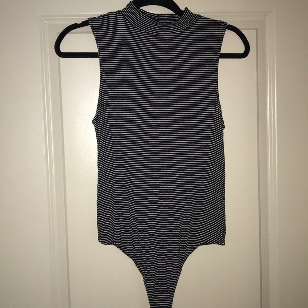 Black and White Striped Bodysuit